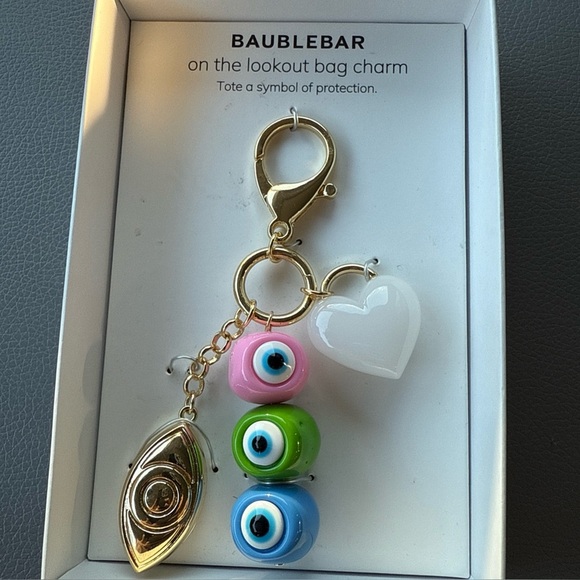 Baublebar “On The Lookout” Evil (Hamsa) Eye Keychain Bag Charm New In Box - Picture 1 of 3